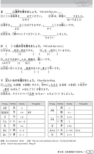 Sách Luyện Thi Năng Lực Tiếng Nhật N4 - Chữ Hán