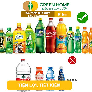 Đầu Tưới Nhỏ Giọt Gắn Chai Nước GreenHome, D13cm, Bền Bỉ, Dễ Sử Dụng, Chỉnh Được Lượng Nước, Màu Ngẫu Nhiên