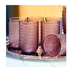 Set 6 cốc thủy tinh vân hạt Viola 380ml Hàng chính hãng