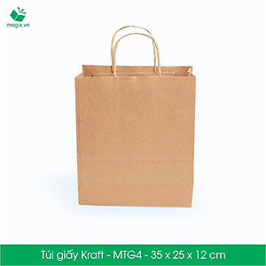 MTG4 MTG4T- 35x25x12 cm - Combo 50 túi giấy Kraft Nhật cao cấp