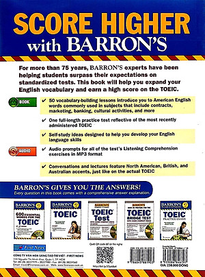 Sách Barron's Essential Words For The Toeic (Tái Bản)