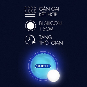 Bao cao su Shell Love Bead - Gân nổi, kéo dài thời gian, bi tăng 1.5cm - Hộp 5 cái | SHELL CHÍNH HÃNG