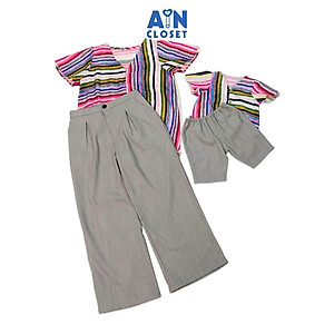 Bộ quần áo lửng cho mẹ họa tiết Sọc Màu sắc linen - AICDMEJDTWWU - AIN Closet