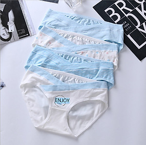 Sét 4 quần lót/chíp bầu Azuno Az1003 cạp chéo Cotton họa tiết không đường may