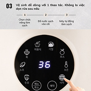 Máy Làm Sữa Hạt Daewoo 1.2L DWSM-1512, tặng Cẩm Nang 50 Công Thức - Máy Xay Nấu Đa Năng - Hàng chính hãng