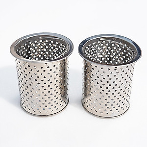 Bộ 2 giỏ lọc rác, nắp đậy giỏ lọc rác Inox dùng cho chậu rửa chén bát Inox