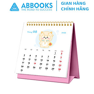 Lịch Để Bàn Mini 2026 – Bộ 5 Cuốn Lịch Có Note Kèm Sticker Trang Trí Dễ Thương (9x10.5cm) Bộ 5 Cuốn