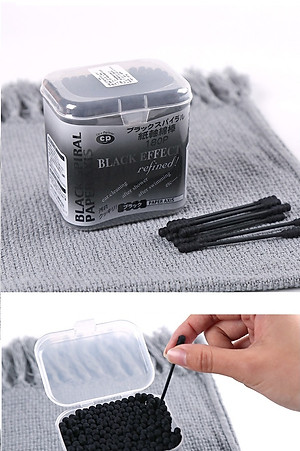 Hộp tăm bông lấy ráy tai Than hoạt tính 180P - Hàng nội địa Nhật Bản