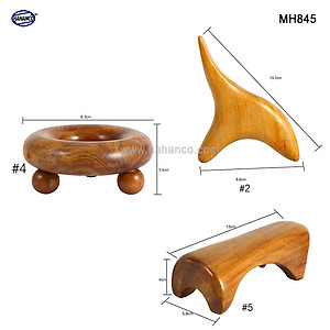 COMBO bộ 3 Dụng Cụ day ấn Huyệt Mát xa toàn thân kiểu Thái bằng gỗ Bách Xanh (MH845) Có mùi thơm dễ chịu - Chăm sóc sức khỏe