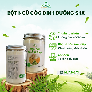 Bột ngũ cốc dinh dưỡng SKX hộp 500g (gồm bột đậu gà - lăng đỏ - hà lan vàng - hà lan xanh - yến mạch)