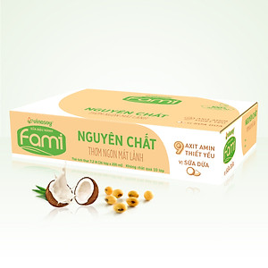 Thùng Sữa Đậu Nành Vinasoy Fami Nguyên Chất Vị Sữa Dừa (200ml x 36 Hộp)
