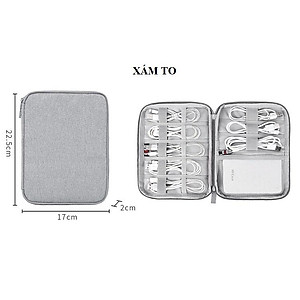 Túi đựng phụ kiện đa năng hãng BUBM dùng cho Laptop, Ipad, Máy Tính, Điện Thoại, Pin Sạc Dự Phòng DRU - Hàng Chính Hãng