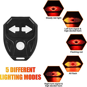 Đèn hậu Xi Nhan xe đạp Kiotool không dây pin sạc 5 chế độ sáng