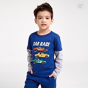 Áo bé trai thu đông BIGFOX - MISS MEOW, áo thun dài tay cho bé chất cotton phong cách Âu Mỹ hình in xe Ô tô 11 - 26 kg