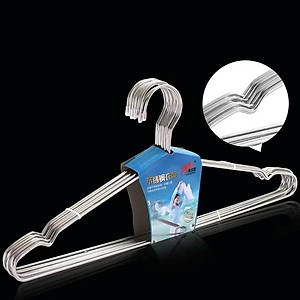 Combo 10 Móc Treo Quần Áo Inox Dạng Tròn Dài 42cm - Chống Trượt, Chống Gỉ, Bền Bỉ, Hiệu Quả - HÀNG CHÍNH HÃNG MINIIN