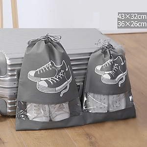 Túi Đựng Bảo Vệ Chống Bụi Giày Dép Du Lịch Có Dây Rút Loại To KhôngThấm Nước - Hàng Loại 1 - Chính Hãng MIINIIN