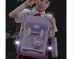 Balo học sinh cấp 1 và 2 siêu nhẹ chống gù chống nước cao cấp phong cách nhật bản