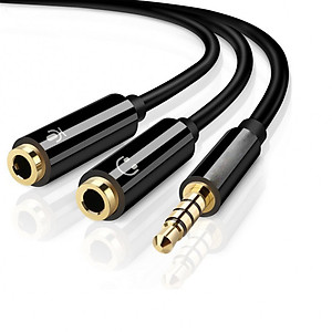 Cáp chia audio 1 cổng tai nghe 1 cổng mic đầu 3.5mm