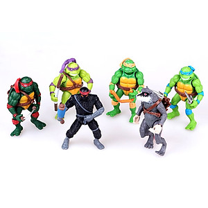Bộ đồ chơi 06 mô hình nhân vật Ninja Rùa - Ninja Turtle Toys (cao 12 cm) bằng nhựa đặc có khớp cử động linh hoạt