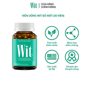 [Hộp 30v] Viên Uống Bổ Mắt WIT Ecogreen Giảm Mỏi Mắt, Tăng Cường Thị Lực Mắt Cho Bé Và Người Lớn