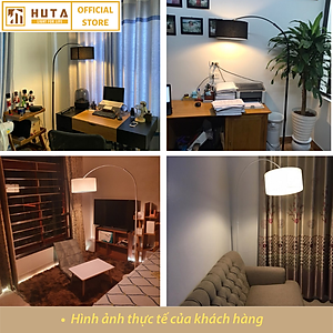 Đèn Cây Đứng HUTA KC2 Thân Cong, Trang Trí Phòng Khách Phòng Ngủ, Sofa, Góc Tường, Cao Cấp Sang Trọng, Đèn Vàng Bóng Led Tiết Kiệm Điện