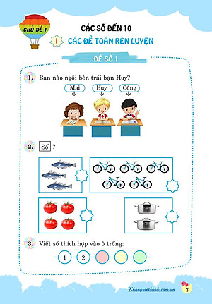Sách 100 Đề Kiểm Tra Toán Lớp 1