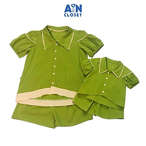 Bộ quấn áo ngắn bé gái Xanh golf đũi xược - AICDBGCGY2ME - AIN Closet