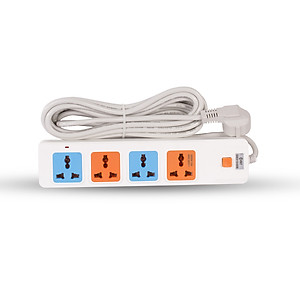 Ổ Cắm Điện Nối Dài COMET CES10405 Dây Dài 5M, 4 Lỗ 3 Chấu, Chất Liệu Nhựa Pp Chống Cháy, Có Cầu Chì Bảo Vệ