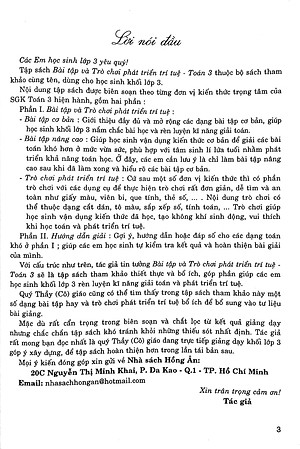 Bài Tập Và Trò Chơi Phát Triển Trí Tuệ Toán 3 (Biên Soạn Theo Chương Trình Giáo Dục Phổ Thông Mới)