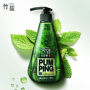 Kem đánh răng trắng răng, ngừa hôi miệng Perioe Pumping Bamboo Salt muối tre Hàn Quốc 285g
