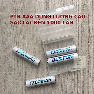 Pin sạc AAA NiMH dung lượng lớn 1300mah (4 Viên AAA) - tặng kèm hộp nhựa - hàng nhập khẩu