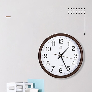 Đồng hồ treo tường vân gỗ cao cấp Deli - Kèm móc treo - Decor trang trí nhà cửa và quán cafe - 8842