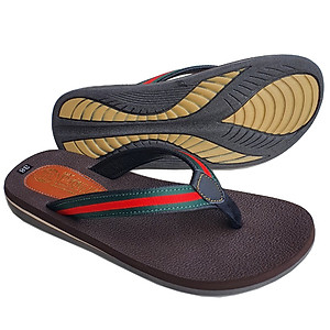 Dép nữ xỏ ngón Trường Hải  da bò phối vải đơn giản trẻ trung XN111