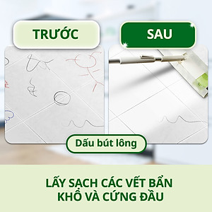 Khăn ướt thay thế cây lau siêu tốc Scotch Brite 3M, 28 cm x 21cm, 8 miếng/gói, kháng khuẩn 99,9%, hương trà xanh thơm mát, tĩnh điện giúp hút và giữ bụi bẩn, tóc,… , phù hợp với nhiều bề mặt