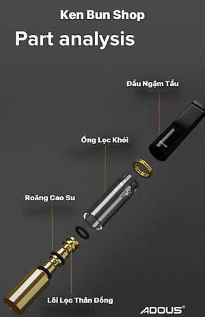 Tẩu Lọc Thuốc Adous Đa Năng Dùng Cho Tất Cả Size Nhỏ và Trung Bình và Thông Thường Công Nghệ Nhật Bản