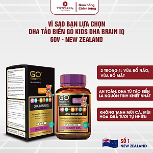 Viên Nhai Bổ Sung DHA Cho Bé New Zealand Go Kids DHA Brain IQ 60 Viên | Phát Triển Não Bộ - Thị Giác - Nhập Khẩu Chính Hãng
