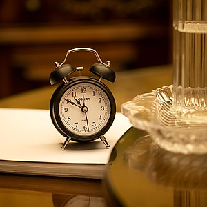 Đồng Hồ Báo Thức Dạ Quang Deli - Khung Thép Không Gỉ - 9024