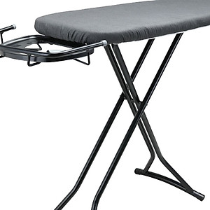 Bàn Để Ủi, Cầu Là Quần Áo ERNEST Dạng Đứng Gấp Gọn, Vỏ Cách Nhiệt, Tích Hợp Vị Trí Ủi Tay Áo,7 Cấp Độ Nâng, Màu Đen Sang Trọng Kích Thước 129x35,5x82 CM  | Index Living Mall | Nhập Khẩu Thái Lan - Phân Phối Độc Quyền Tại Việt Nam