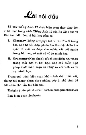 Sổ Tay Tiếng Anh Lớp 12 (2022)
