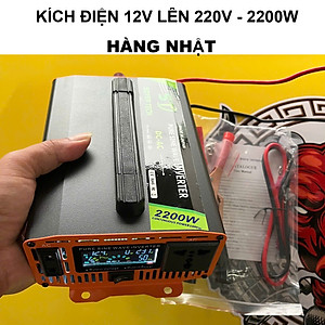 Bộ Kích Điện Sóng Sin Chuẩn 2200W 12V Lên 220V Hàng Nhật - Màn Hình LED Báo Vôn, Dòng, Nhiệt Độ, ĐÈN TRANG TRÍ , ĐỒNG HỒ TREO TƯỜNG