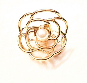 Kẹp tóc sau - hoa hồng cẩn ngọc - loại lớn