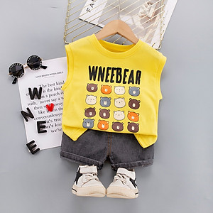 Bộ đồ bé trai sát nách phong cách Hàn Quốc - Bộ quần áo bé trai từ 9-20kg (SS-3139B)