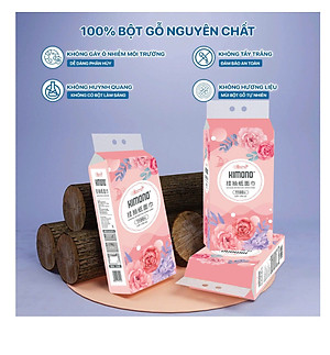 ( Tặng 2 gói) Thùng 10+2 bịch giấy treo tường đa năng KIMONO hoa hồng 4 lớp dạng rút 1100 tờ