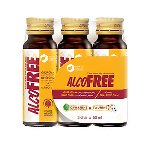 Nước uống giải rượu, thải độc gan Alcofree lốc 3 chai x 50ml