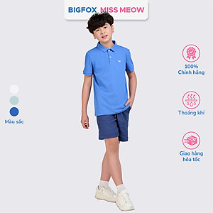 Áo polo bé trai Bigfox Miss Meow mùa hè chất cá sấu, áo có cổ đồng phục đi học size đại 7-15 tuổi 50kg