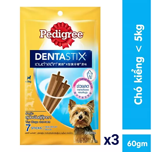 Bộ 3 bánh xương cho chó kiểng Pedigree Dentastix 60g