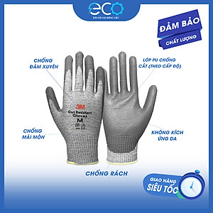 Găng tay chống cắt 3M cấp độ 5 tiêu chuẩn EN388 an toàn khi làm việc, lao động, thao tác chuẩn xác