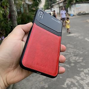 Ốp lưng da kính cao cấp dành cho iPhone X / iPhone XS - Màu đỏ - Hàng nhập khẩu - DELICATE