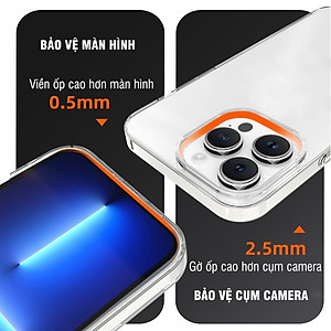 Ốp lưng trong suốt chống ố dành cho iPhone 12 / 13 / 14 / 15 / 12 Pro / 12 Pro Max / 13 Pro / 13 Pro Max / 14 Plus / 14 Pro / 14 Pro Max / 15 Plus / 15 Pro / 15 Pro Max - Hàng chính hãng