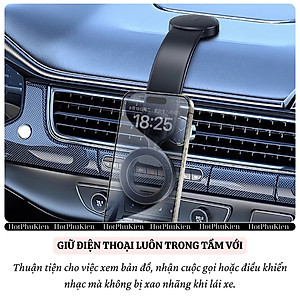 Giá đỡ điện thoại từ tính magnetic N52 cho xe hơi ô tô hiệu WIWU Mago Xoay 360 độ, keo 3M siêu chắc cho iPhone 16 15 14 13 12 Pro Max Plus S23 S24 S24 - Hàng nhập khẩu
